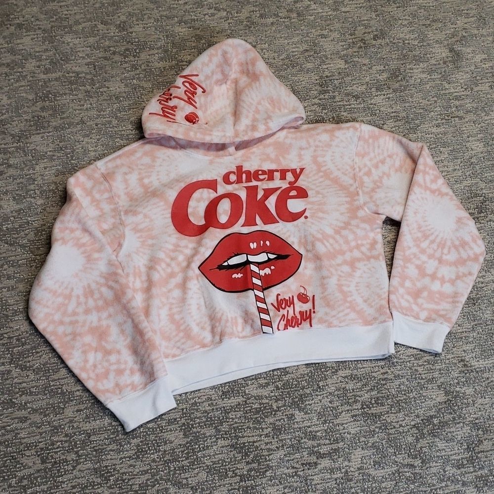 Coca Cola long sleeve fleece cropped hoodie - Picture 6 of 8